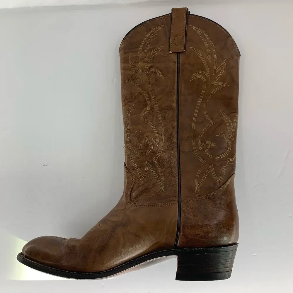 Texas Brand Western Cowboy Boots Brown Men's Size 9M